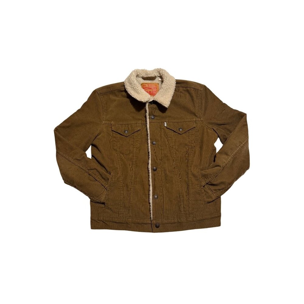 Levi’s Men’s Corduroy Sherpa Lined Trucker Jacket Sz: M Brown
